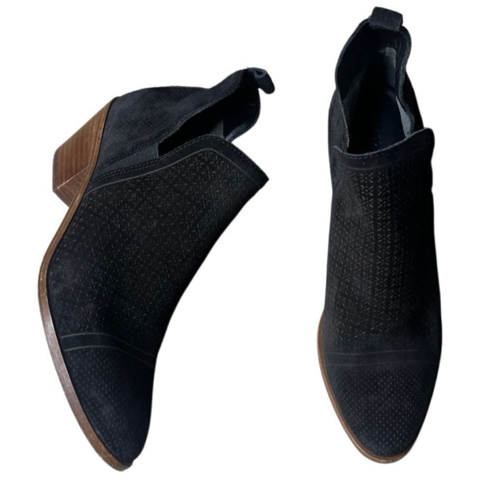 Sigerson Morrison Suede Pull On Ankle Boots Black Size 37.5